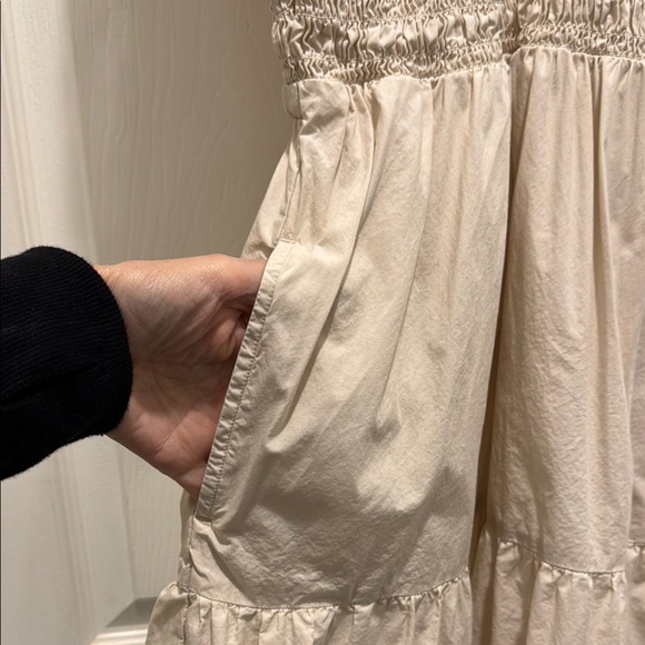 GAP Cream Ruffled Flutter Sleeve Mini Dress - Picture 6 of 12